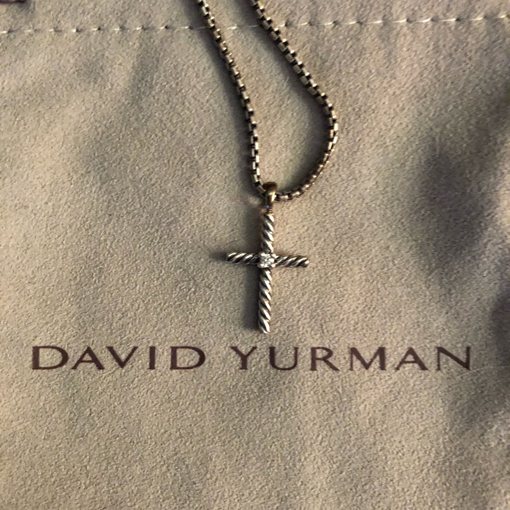 David Yurman Cross Necklace with Diamond